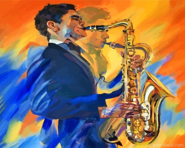 Abstract Saxophone Player Painting By Numbers Kits