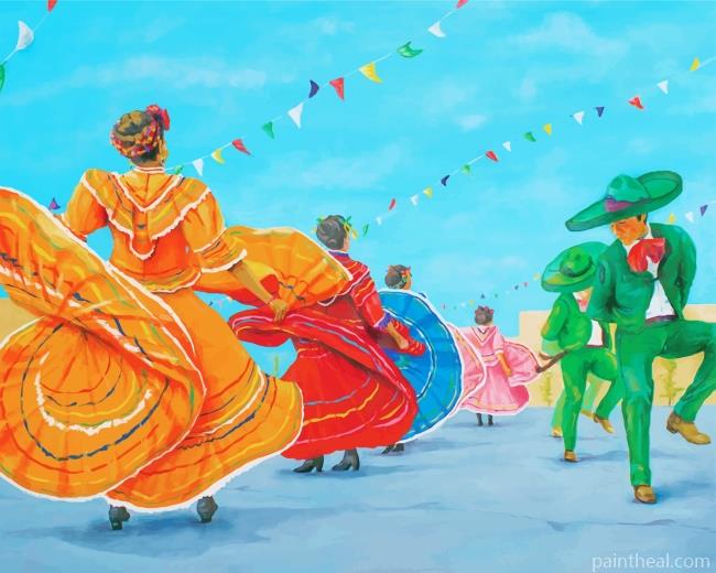 Mexican Folk Dance Painting By Numbers Kits