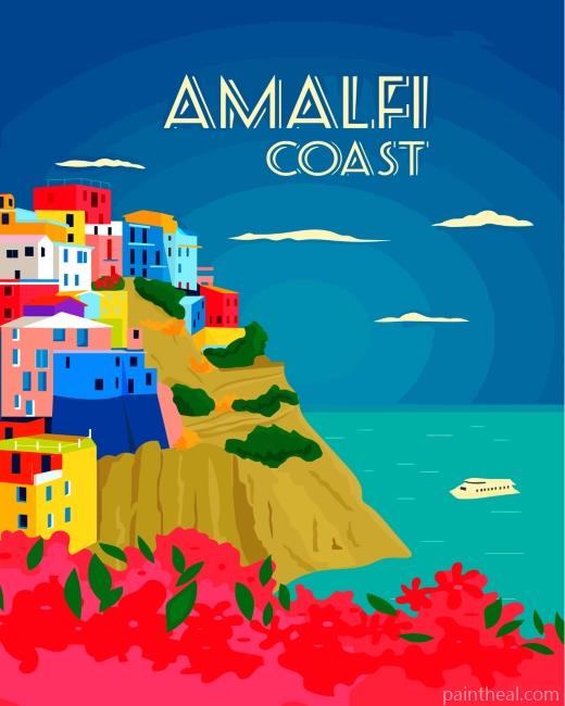 Amalfi Coast Italy Painting By Numbers Kits