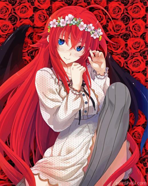 Anime Girl Rias Gremory Painting By Numbers Kits