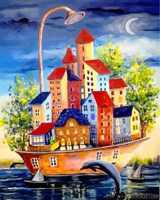 Aesthetic Houses Painting By Numbers Kits