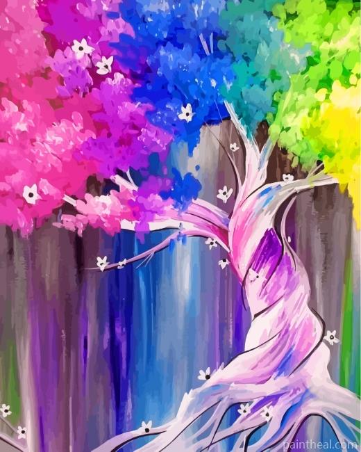 Colorful Tree Art Painting By Numbers Kits