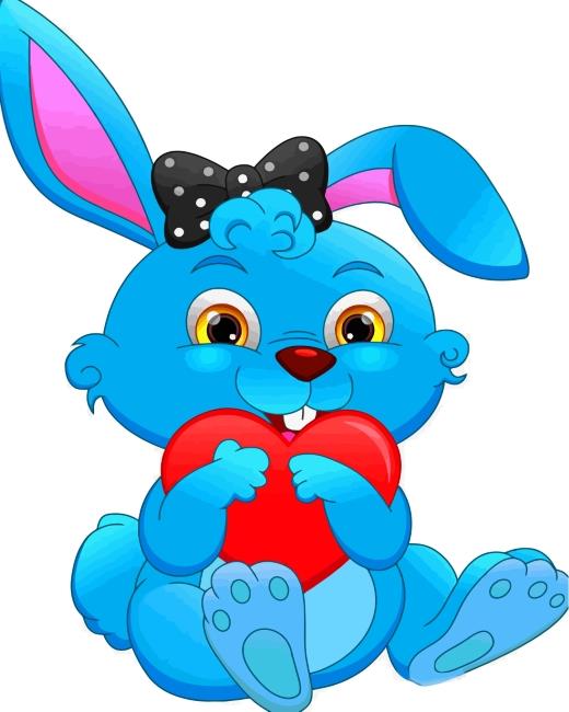 Bunny And Heart Painting By Numbers Kits