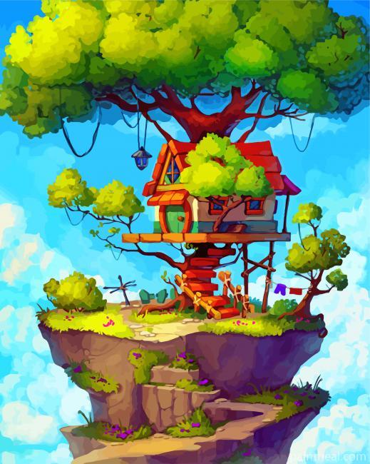 Fantasy Tree House Painting By Numbers Kits