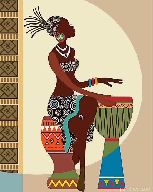African Woman Painting By Numbers Kits