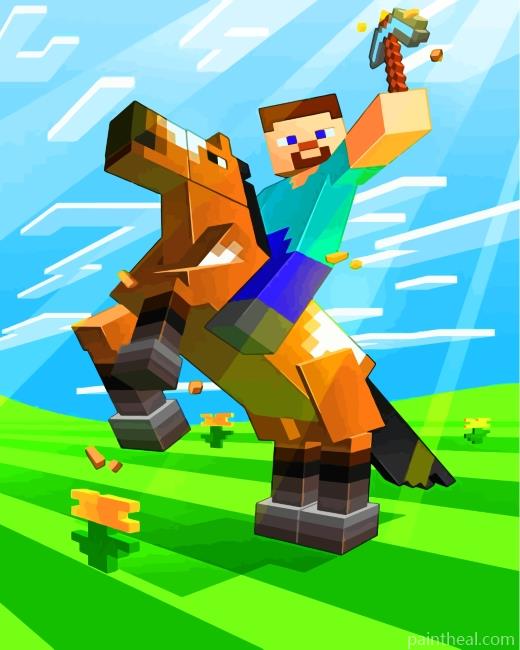 Horseman Minecraft Painting By Numbers Kits