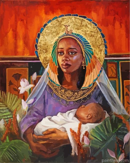 Sad Black Mother Painting By Numbers Kits