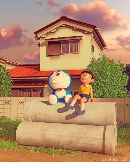 Doraemon And Nobita Painting By Numbers Kits