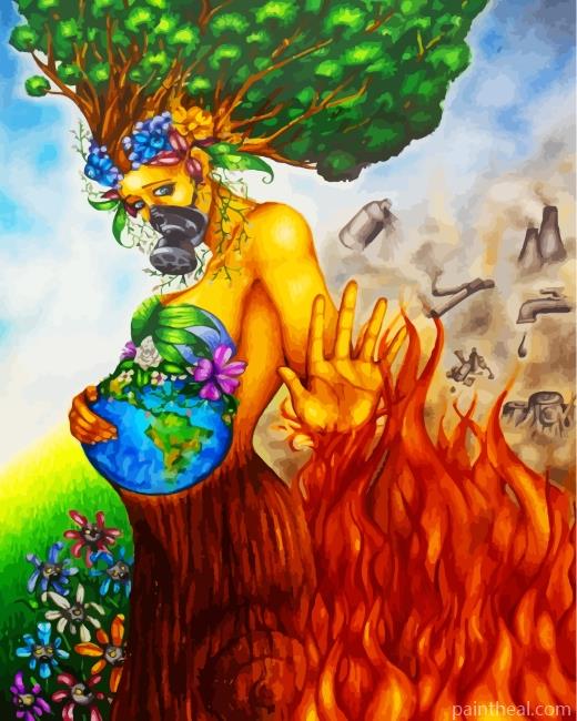 Destroyed Mother Earth Painting By Numbers Kits
