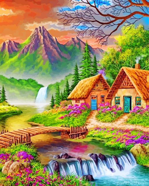 Aesthetic Peaceful Land Painting By Numbers Kits