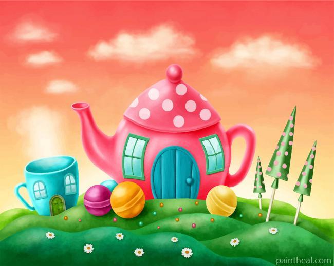 Teapot House Painting By Numbers Kits
