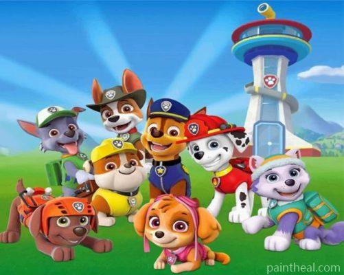 Paw Patrol Illustration Painting By Numbers Kits