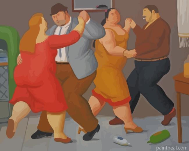 Fat Couples Dancing Painting By Numbers Kits