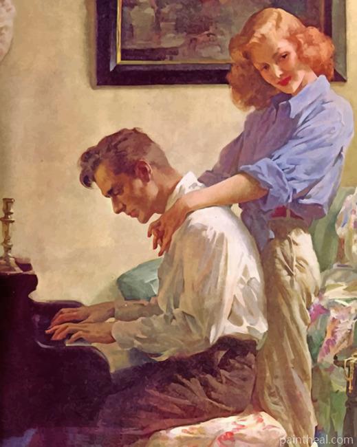 Vintage Couple Painting By Numbers Kits