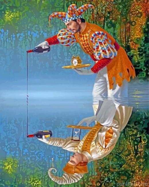 Water Reflection Man Painting By Numbers Kits