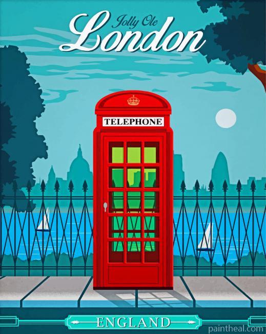 London Telephone Illustration Painting By Numbers Kits