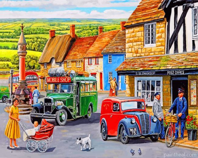 Vintage Town Painting By Numbers Kits