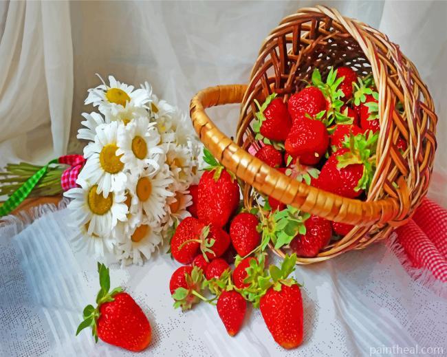 Daisies And Strawberries Painting By Numbers Kits