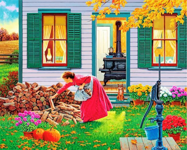 Winter Home Painting By Numbers Kits