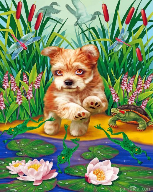 Cute Puppy Painting By Numbers Kits