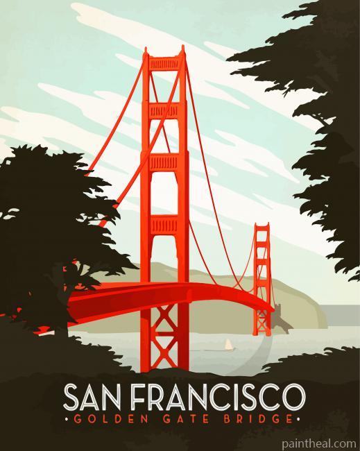 Golden Gate Bridge Painting By Numbers Kits
