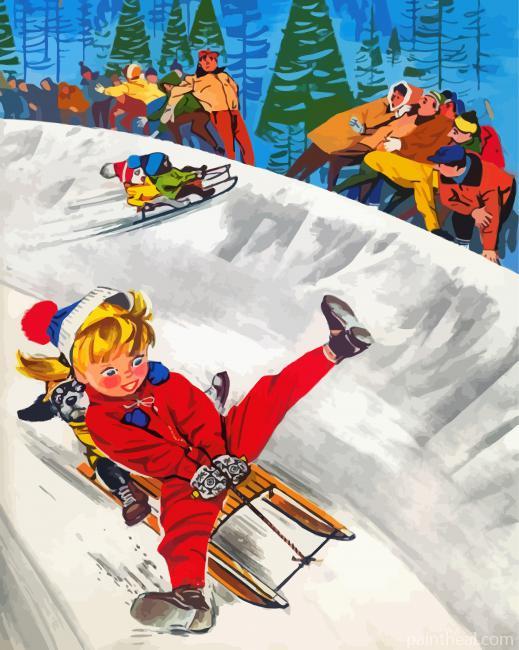 Skiing Time Painting By Numbers Kits