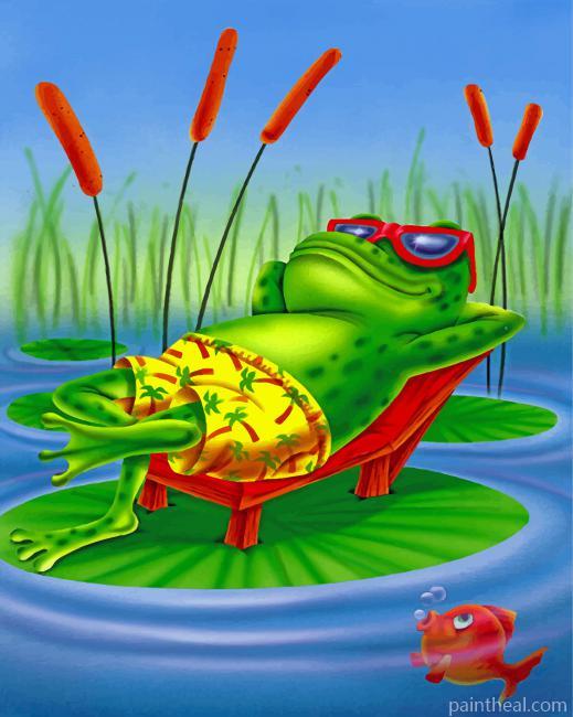 Frog On Lily Pad Painting By Numbers Kits