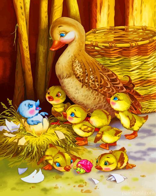 Goose And Chicks Painting By Numbers Kits