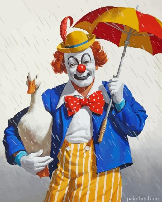 Clown And White Duck Painting By Numbers Kits