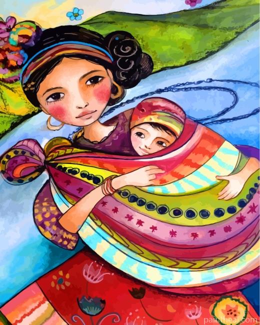 Mother And Her Baby Painting By Numbers Kits
