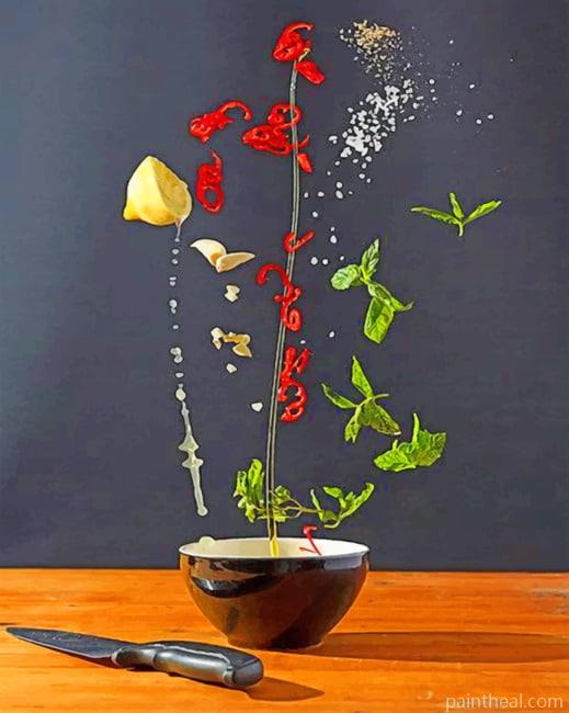 Flying Food Painting By Numbers Kits