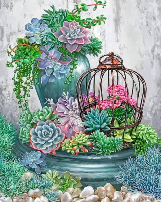 Succulent Plants Garden Painting By Numbers Kits
