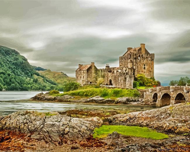 United Kingdom Eilean Donan Castle Painting By Numbers Kits