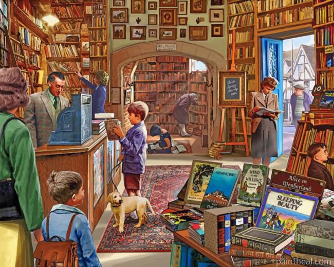 Vintage Library Shop Painting By Numbers Kits