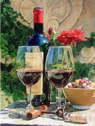 Vintage Wine Still Life Painting By Numbers Kits