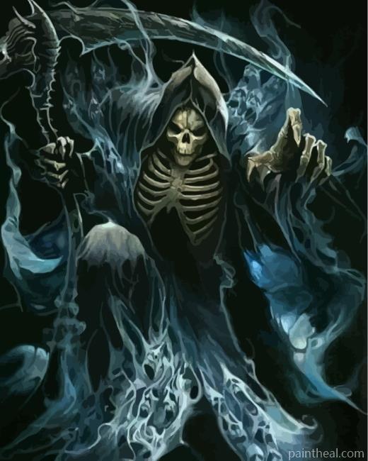 Fantasy Grim Reaper Skull Painting By Numbers Kits