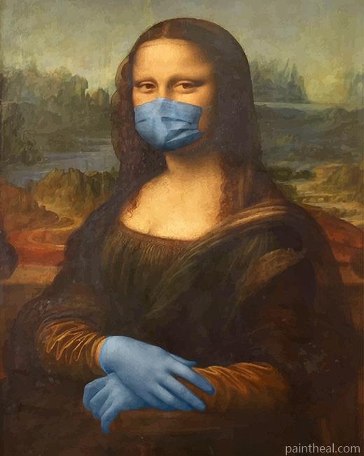Mona Liza Wearing Mask NEW Painting By Numbers Kits