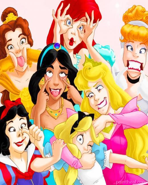 Funny Disney Princesses NEW Painting By Numbers Kits