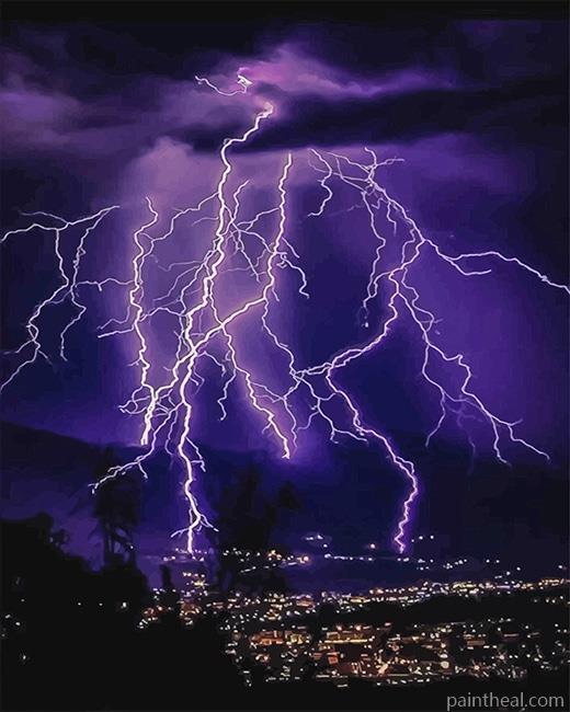 Lightning Purple Sky NEW Painting By Numbers Kits