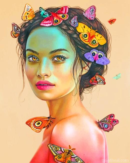 Woman And Butterflies NEW Painting By Numbers Kits