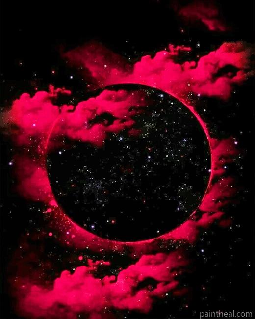 Red And Black Galaxy NEW Painting By Numbers Kits