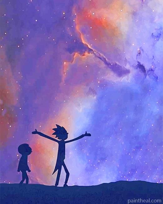 Aesthetic Rick And Morty Silhouette Painting By Numbers Kits