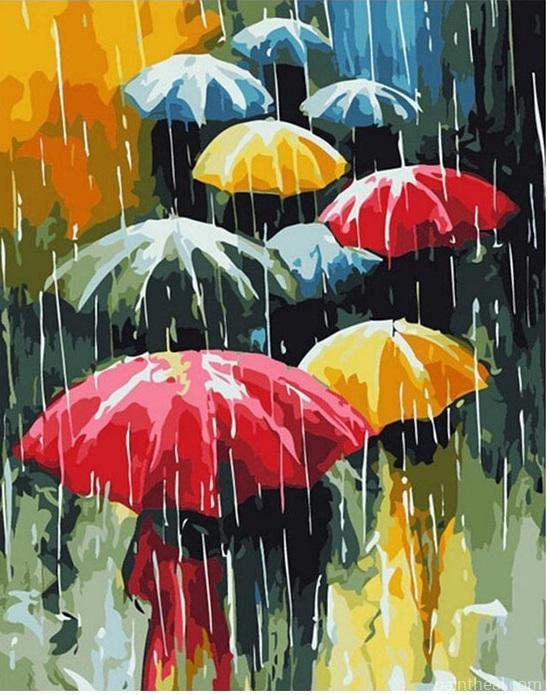 Umbrella Rain DIY Painting By Numbers Kits