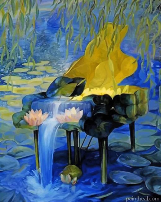 Waterfall Piano Painting By Numbers Kits