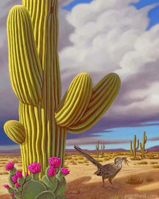 Cactus And Bird NEW Painting By Numbers Kits