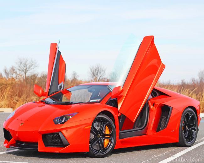 Red Lamborghini NEW Painting By Numbers Kits