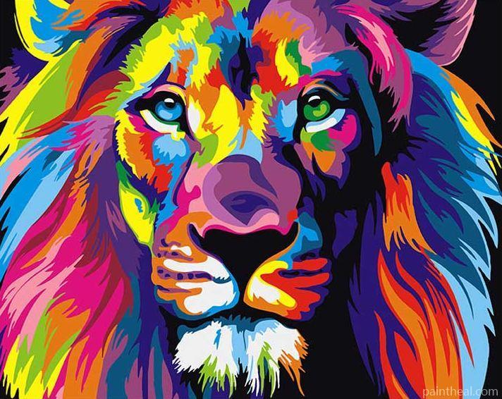 Abstract Lion Animals Painting By Numbers Kits