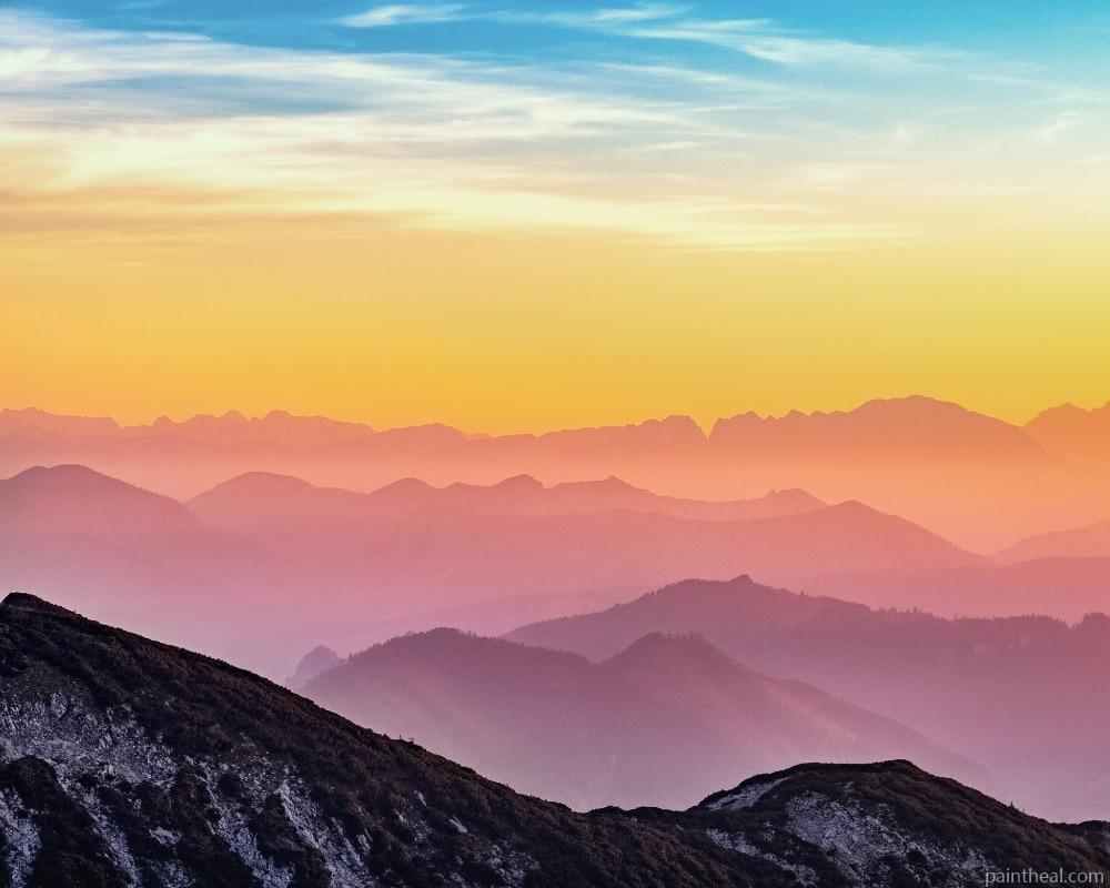 Colourful Sky Mountain Landscape Painting By Numbers Kits