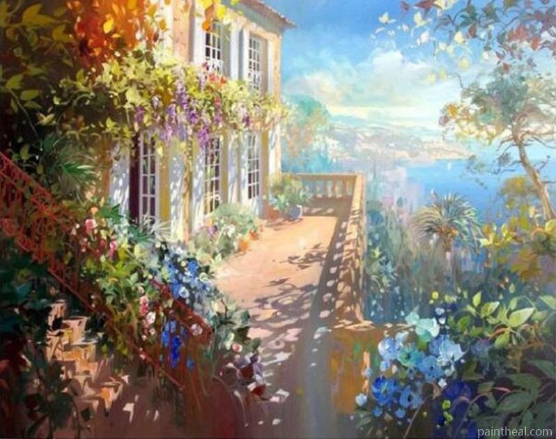 Flower House  Flowers Painting By Numbers Kits