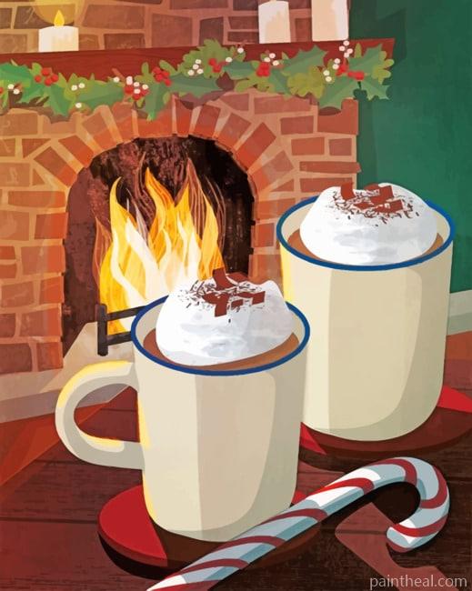 Aesthetic Christmas Vibes Drinks Painting By Numbers Kits